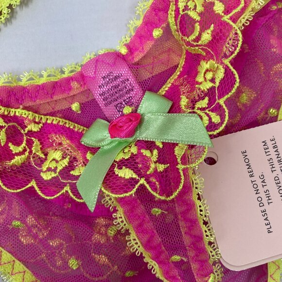 Agent Provocateur Connie Pink Yellow 36D/3 Set NWT - Picture 10 of 12